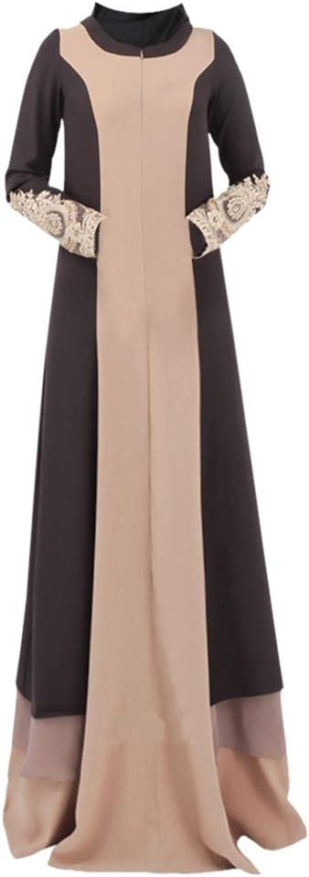 Huazi2 Women Muslim Elegant Cocktail Maxi Dress Kaftan Abaya Tunics