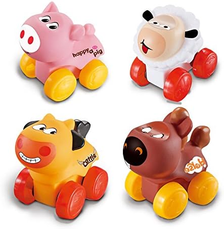 Samidy 4PC Baby Cars Toy Animal for 1-6 Year Olds Children & Kids Boys and Girls Random Color