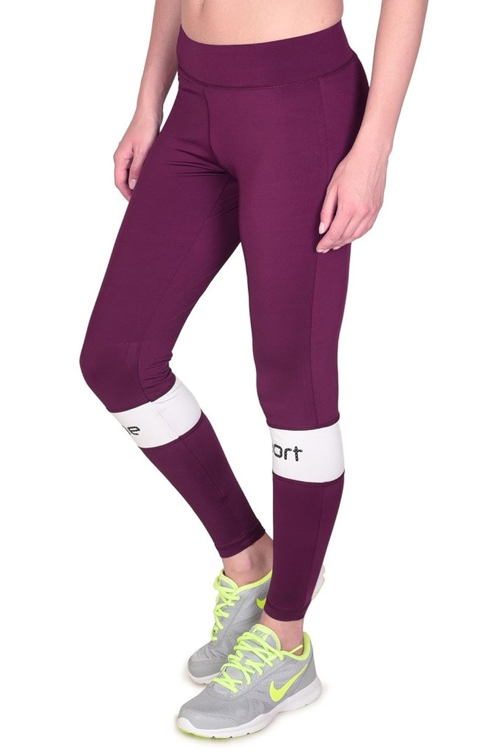 onesport women's polyester spandex jersey wine tights(onsp30wn-p)