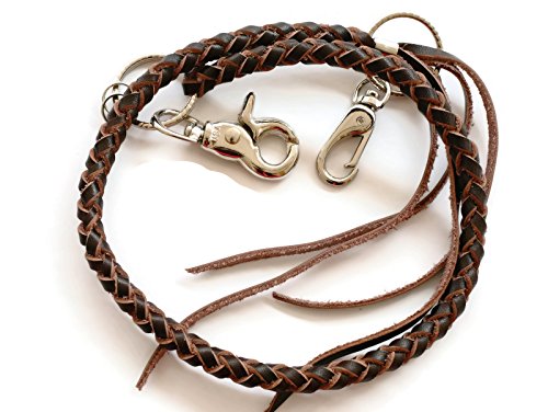BrownBeans, Biker Style Mens Teens Braided Leather Lanyard Wallet Chain Fob Key Holder Wallet Strap (BBKC7003) (B04)