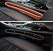 LeeQueen Car Pocket Organizer Fills the Gap Between the Seats, Premium PU Leather (Black, 2 Packs, Including 4 Velcros)