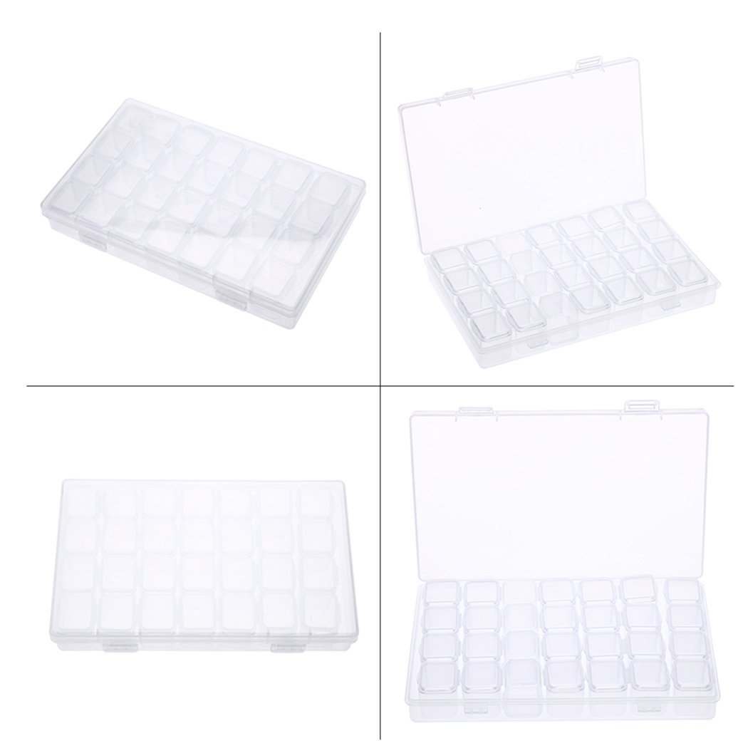 28Slots Adjustable Storage Box Plastic Case Organizer Jewelry Beads Boxes