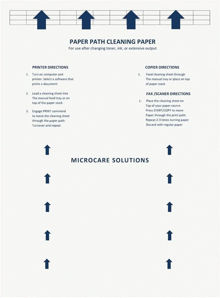 Laser & Inkjet Printer Cleaning Sheet, Reusable A4 (210 x 297mm) Letter Size Printer Cleaner Paper for Computer Scanner Copier Fax Roller Cleaning Sheet Kit - 10 Sheets