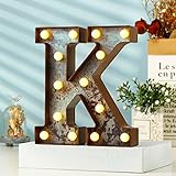 YOUZONE Vintage Rusty Letter Lights Led Marquee