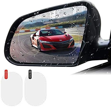 Car Rearview Mirror Nano Film,Simplehouse 2 Pcs Waterproof Anti-fog Car Rearview Mirror Protective Film,Soft Film Universal Car Bus Screen Protector,Anti-glare,Anti-scratch,Oval 10x13.5cm
