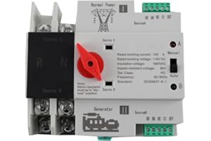 CDZHLTG 2P 100A 110V Dual Power Automatic Transfer Switch Generator Changeover Switch Tools Dual Power Transfer Switch Din Rail Type 50HZ/60HZ