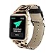 Conelelife for Watch Band 42mm/44mm, Cheetah Leopard Print Denim Replacement Band Strap with Stainless Steel Metal Clasp for Watch Series 4 Series 3 2 1, Sport, Edition
