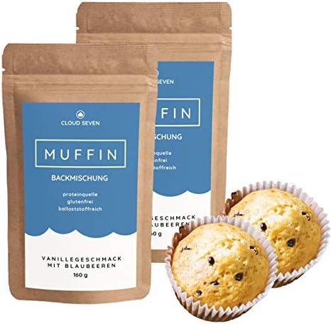 Protein Muffin Mix - Vanilla with Blueberries Gluten Free More Protein Lower-Carb - Cloud Seven (1 x 160 g)