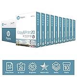 HP Printer Paper Copy&Print 20lb, 8.5 x 11, 10 Ream Case, 5000 Sheets, Made in USA, Forest Stewardship Council (FSC) Certified Resources, 92 Bright, Acid Free, Engineered for HP Compatibility, 200060C