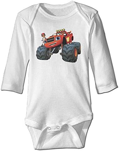 Baby Child 100% Cotton Long Sleeve Onesies Toddler Bodysuit Blaze And The Monster Machines Baby Clothes White Size 12 Months