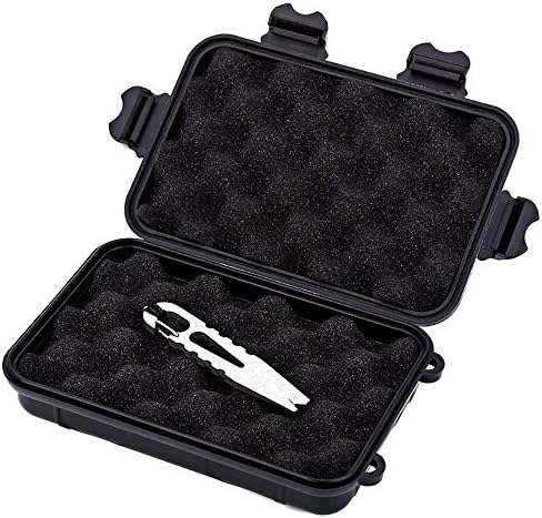 Outdoor Waterproof Shockproof Box Survival Airtight Case Holder for Storage Tools and Travel Sealed Containers (Black, Large)