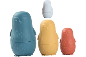 Gogogmee Silicone Penguin Nesting Dolls Russian Doll for Handmade Unbreakable Educational with Smooth Finish