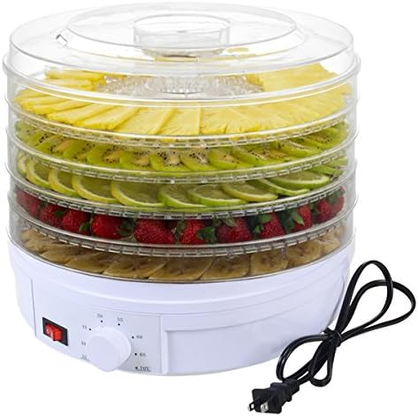 DPThouse Electric Food Dehydrator Fruit Vegetable Dryer Beef Snack Jerky Dehydro, 5 Stackable Trays
