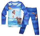 Moana Maui Boys Cartoon Comfy Loose 2-Piece Long Pajama Set Sleepwear