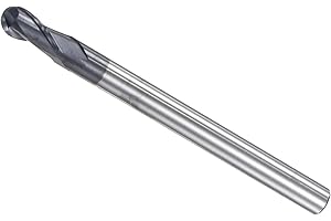 CoCud Ball Nose End Mill, 2mm Radius 4mm Shank 50mm Length, AlTiN Coated P05 Carbide 2 Flutes Milling Cutter CNC Router Bit -