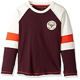Burt's Bees Kids Boys' Organic Long Sleeve Raglan Tee, Deep Autumn, 3 Toddler