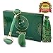 Jade Roller for Face,Anti-aging Jade Roller Massager Eye Jade Facial Roller for Women Puffiness, Real Jade 100% Natural Herbivore Jade Facial Roller Jade Stone Roller Set with Gua Sha Tool,Case,Pouch