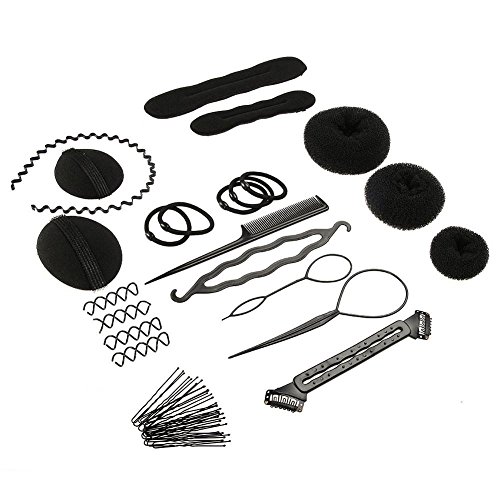 Hair Styling Set, 15Pcs/Set Fashion DIY Hair Design Twist Tool Simple Fast Braid Ponytail Holder Bun Maker Hair Makeup Accessories - Thumbnail 4