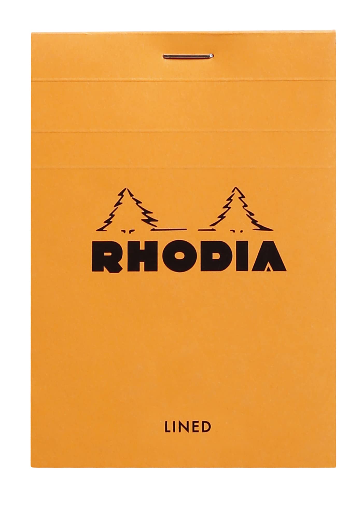 RHODIA 12600C - Stapled Notepad N°12 Orange - 8.5x12 cm - Lined - 80 Detachable Sheets - 80G White Clairefontaine Paper - Soft, Resistant and Waterproof Coated Card Cover - Basics