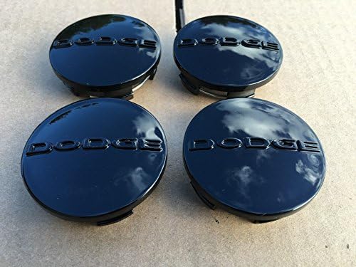 NEW SET OF 4 DODGE 2.5 INCH BLACK CENTER WHEEL HUB COVER CAPS RIM EMBLEM LOGO