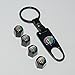 US85 Black Chrome Alfa Romeo Car Wheel Tyre Tire Metal Alloy Stem Valve Cap & Keychain Set