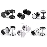 3-8Pairs Stainless Steel CZ Stud Earrings Set for Women Mens Hoop Huggie Earrings Ear Piercing Earrings Set Cubic Zirconia Earrings Piercing (0039-6pairs)
