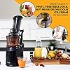 Powerful-Masticating-Juicer-for-Whole-Fruits-and-Vegetables-Fresh-Healthy-Juice-Sorbet-Ice-Cream-Wide-Mouth-75mm-Feeding-Chute-BPA-Free-240-Watt-Cold-Press-Black-Stainless-Steel-Fridja-f1900 FRIDJA Powerful Masticating Juicer for Whole Fruits and Vegetables, Fresh Healthy Juice, Sorbet, Ice Cream, Wide Mouth…