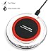 YOUSHARES Fast Wireless Charger, [Sleep-Friendly] Qi Wireless Charging Pad for All Qi Enabled Device (Quick Charge Feature for Samsung Galaxy S6 Edge Plus, Note 5), Red