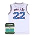 AFLGO Murray #22 Space Basketball Jersey S-XXL 90S Movie Hip Hop Party Clothing Include Set Wristbands - White, Large