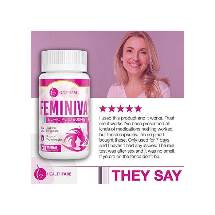 Boric Acid Vaginal Suppositories 600mg 30Count w/ 30 Vaginal Applicators Feminine