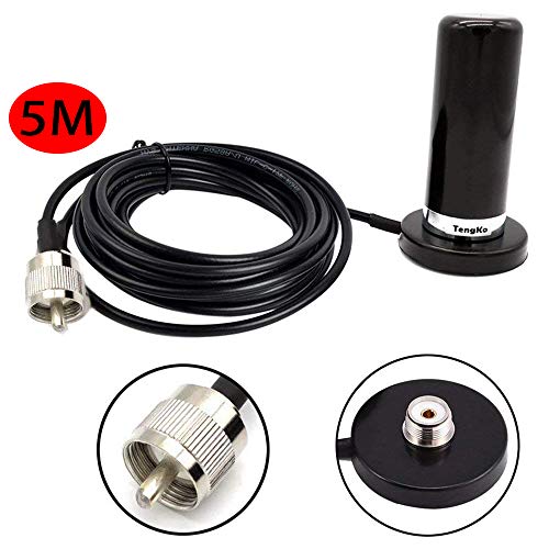 HH-N2RS Dual Band Antenna UHF VHF 400-470 136-174MHZ and SO239 Mount Magnetic Base UHF PL-259 Antenna Cable Roof or Trunk for Mobile Radios PL259 Connector