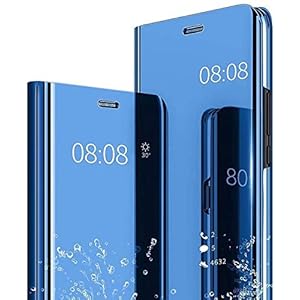 JIAFEI Custodia per Oppo Reno 4Z (5G), Custodia Luxury Mirror Flip Traslucido Clear View Specchio Standing Cover Anti… - immagine 1