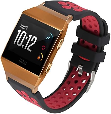 ESeekGo Compatible with Fitbit Ionic Band, Soft Silicone Breathable Sport Replacement Wristband with Metal Adapter Smart Watch Bracelet