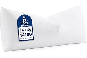 MIULEE 14x36 Down Alternative Pillow Insert, Fluffy Soft Throw Pillow for Couch Bed Sofa Plush Luxury Lumbar Support