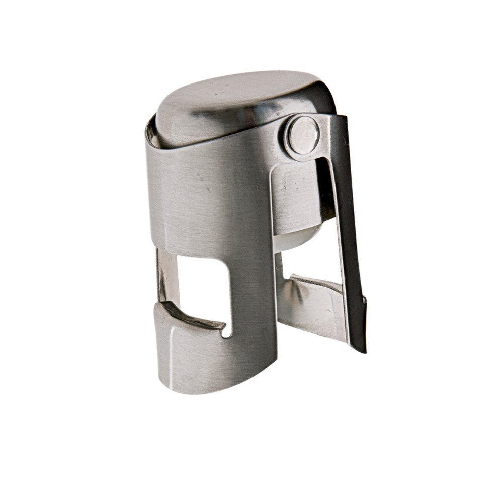 BarCraft Champagne Stopper with Luxury Polished Finish, Stainless Steel, Silver
