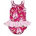i play. by green sprouts One-piece Swimsuit w/ Built in Reusable Swim Unisex Diaper | Helps provide secure protection for babies & swimmers,Fuchsia Hummingbird,24 Months