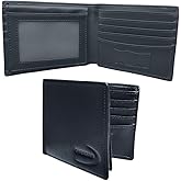 ORESSAN Full Grain Leather Wallet for Men – Slim RFID Blocking Card Holder for Men – Bifold Wallet for mens – Compact & Durable – 8 Card Slots & 2 ID Windows (BLAK)