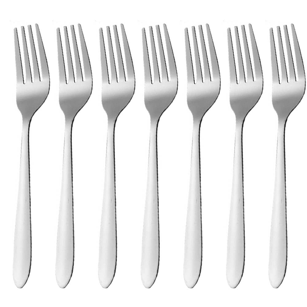 YALIHAIXIA Forks Set of 8 Piece Stainless Steel Dinner Forks Table Forks Mirror Polishing Cutlery Forks Set Cake Forks Dessert Forks for Home Kitchen & Restaurant, SADW-598, Silver