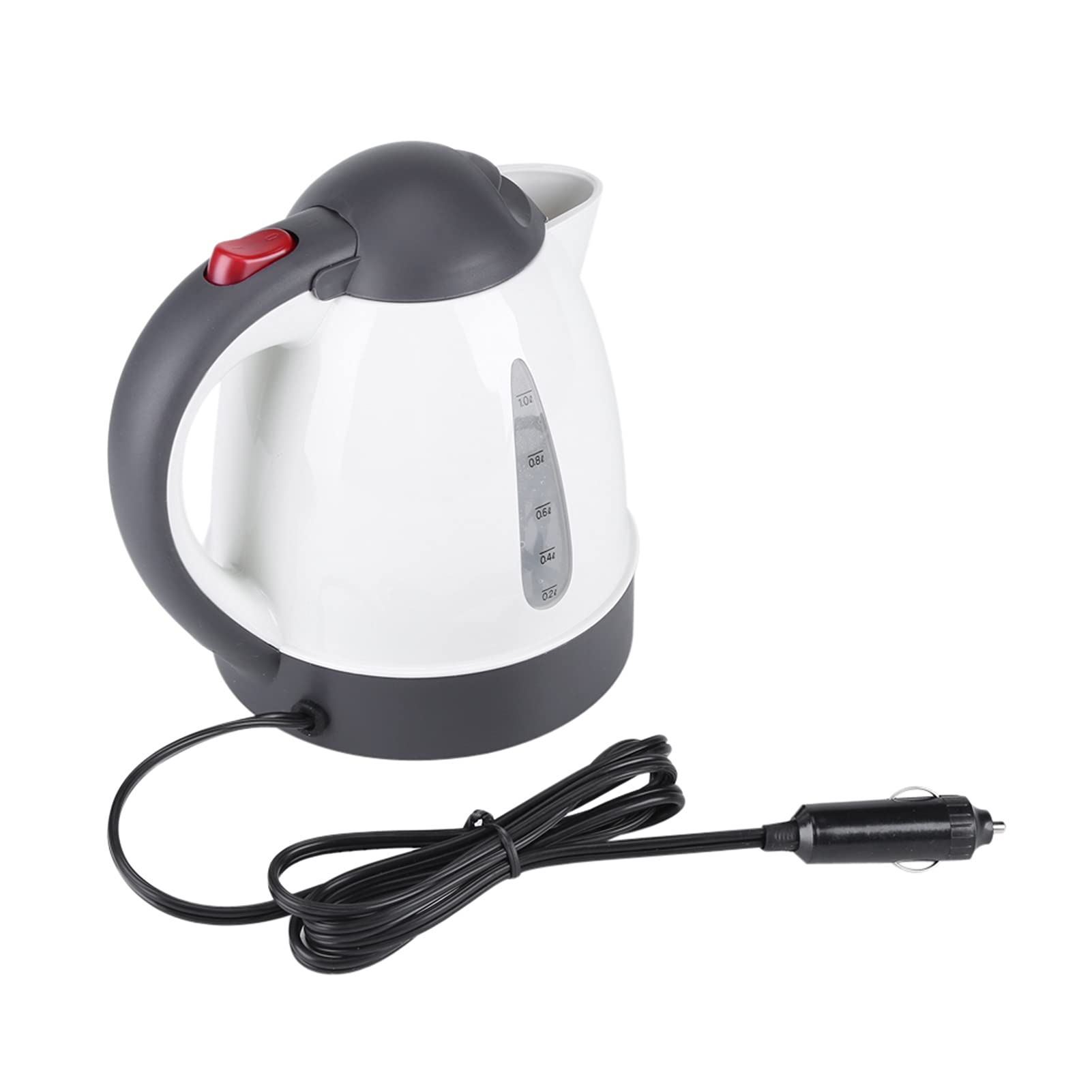 TOPINCN Travel Electric Kettle, 1L Portable In-Car Truck Kettle, Electric Water Heater Bottle for Hot Water Tea Coffee, Auto Shut Off, DC12V, 250W, White