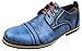 PhiFA Men's Fashion Distressed Leather Cap Toe Oxfords Shoes Lace-ups