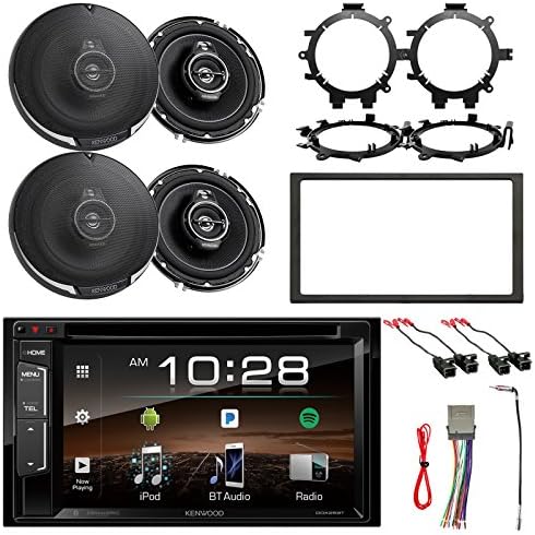 Kenwood 6.2" In-Dash Sirius/MP3/WMA DVD Bluetooth Stereo, 4x 6.5" 3-Way Speakers, 4x Speaker Harness, 4x Speaker Mounting Brackets, Dash Kit, Stereo Harness, Antenna Adapter (Select 2000-2008 Vehicle)