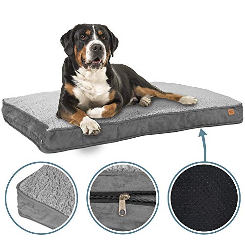 ib style® Happy Dreams Hondenbed | Hondenmand Hondenkussen | afritsbare hoes - wasbaar | Antislip onderkant | XL | grijs - Afbeelding 3