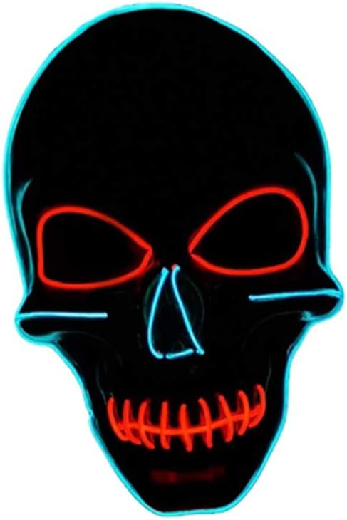 SOUTHSKY LED Maske Vollgesicht - Mit Blauen Neon Lichtern Für Halloween & Partys