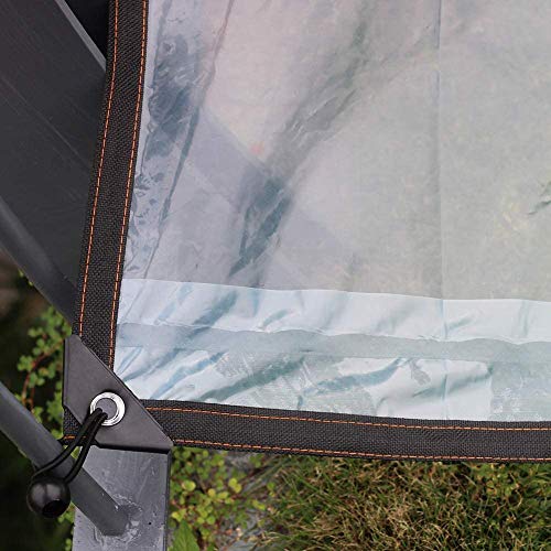 AITREASURE 6.5ft×10ft Tarpaulin Transparent Waterproof Clear Tarps with Grommets 12 Pieces Ball Bungee Cords 6 Inch for Plants Greenhouse, Pet Hutch Roof