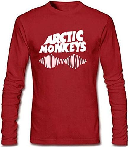 Huntifly Men's AM Rock Soundwave Logo Long Sleeve Shirt (Red Small)