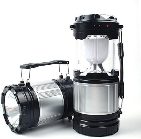 Stretch Switch Flashlights Camping LED Lantern Solar Energy with Power Bank Suitable for Hiking Fishing Emergency Charging for Cellphone (Black)