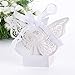 Tinksky 50pcs Laser Cut Wedding Favor Box Birthday Shower Party Candy Boxes (White)