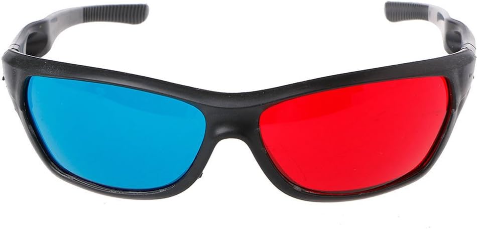 Fmingdou Universal White Frame Red Blue Anaglyph 3D Glasses for Movie Game DVD Video TV