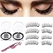 Magnetic Eyelashes,Reusable Full Eye 3 Magnet Lashes No Glue 3D Half Eye Dual Magnetic Lashes, 0.2mm Ultra Light Weight False Lashes with Natural Look Magnet Eyelashes with Tweezers(2 Sets)