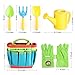 FITNATE Green Kids Garden Tools Set,6 PCS Garden Tools Including Watering Can, Shovel, Rake, Fork, Children Gardening Gloves and Garden Tote Bag, All in One Set